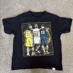 Black and Yellow Short Sleeve Tee with Sports Graphic